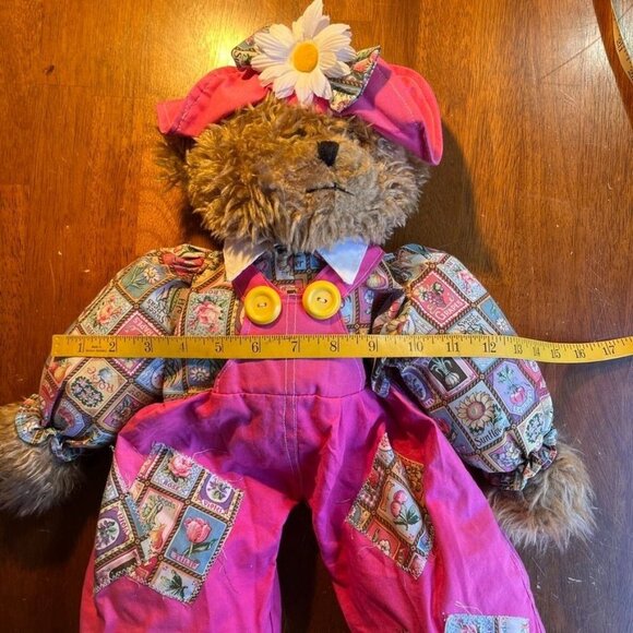 '97 Joelson Floppy Teddy Bear 22" Cottage Patchwork Country Kawaii Y2K 90s 00s - Picture 11 of 13